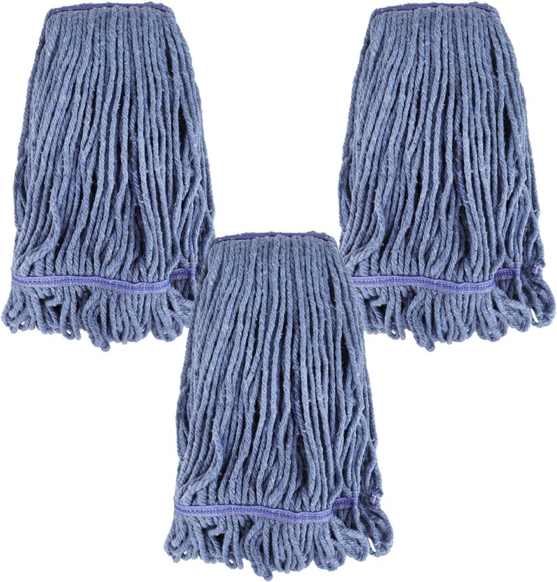 BeiLan Commercial Heavy Duty Mop Heads Replacement for Rubbermaid: 3 Packs Industrial Wet Mop Head for Floor Cleaning - Commercial Products Looped End String Head Refills - Image 1